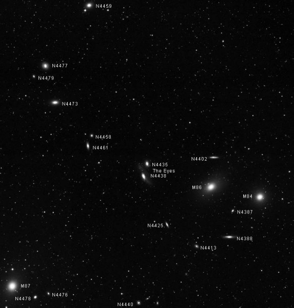 Massiivne Virgo galaktikaparv. Pilt: www.hawastsoc.org