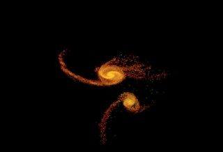 Kahe galaktika kokkupõrge simulatsioonis