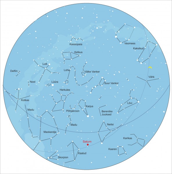 15. mai tähistaevas, südaöö (24:00)