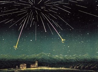 Kunstiline kujutus 1872. aasta 27. novembri meteooride "vihmast".