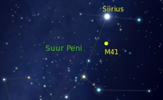 Pilt 3. Hajusparv M41 Suure Peni tähtkujus.