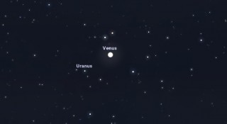 30. märtsi õhtul on Veenus 1 kraadi kaugusel Uraanist.