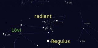Leoniidide meteoorivoolu radiant. "Regulus" asemel lugeda "Reegulus".
