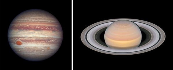 Hiidplaneedid Jupiter ja Saturn Hubble'i kosmoseteleskoobi vahendusel.