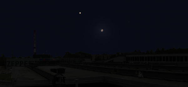 Vaade Kuule ja hiidplaneetidele AHHAA keskuse katuselt. Pilt: Stellarium