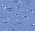 Komeet C/2011 L4 (Pan-STARRS) liikumistee. Pilt: Helle Jaaniste