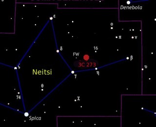 Kvasari 3C 273 asukoht ehk vaatesuund Neitsi tähtkujus